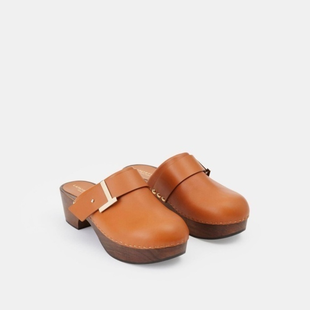 NWOT Lafayette 148 Aria Leather Platform Clog Copper